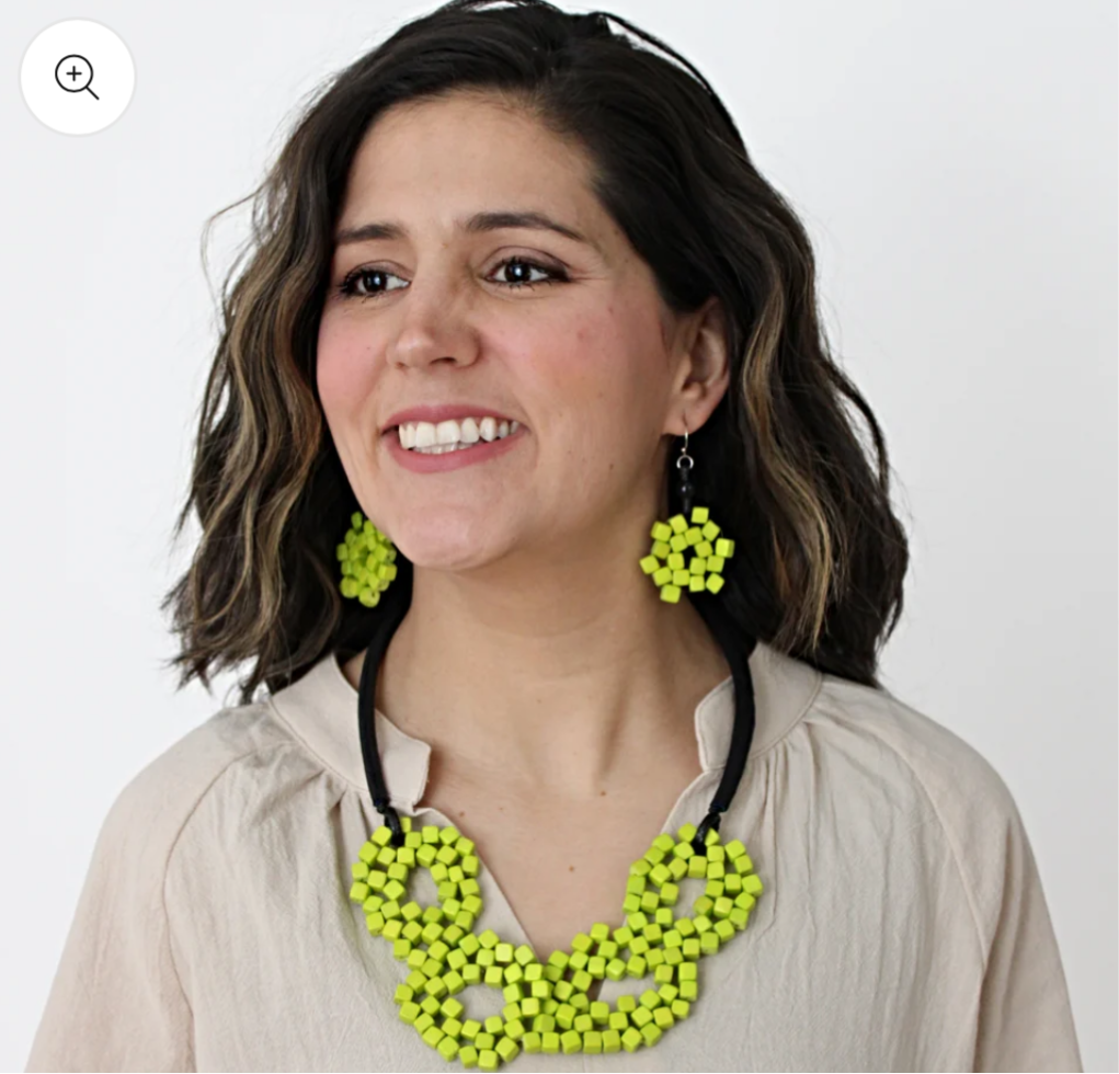 Lime Elyse Beaded Earrings