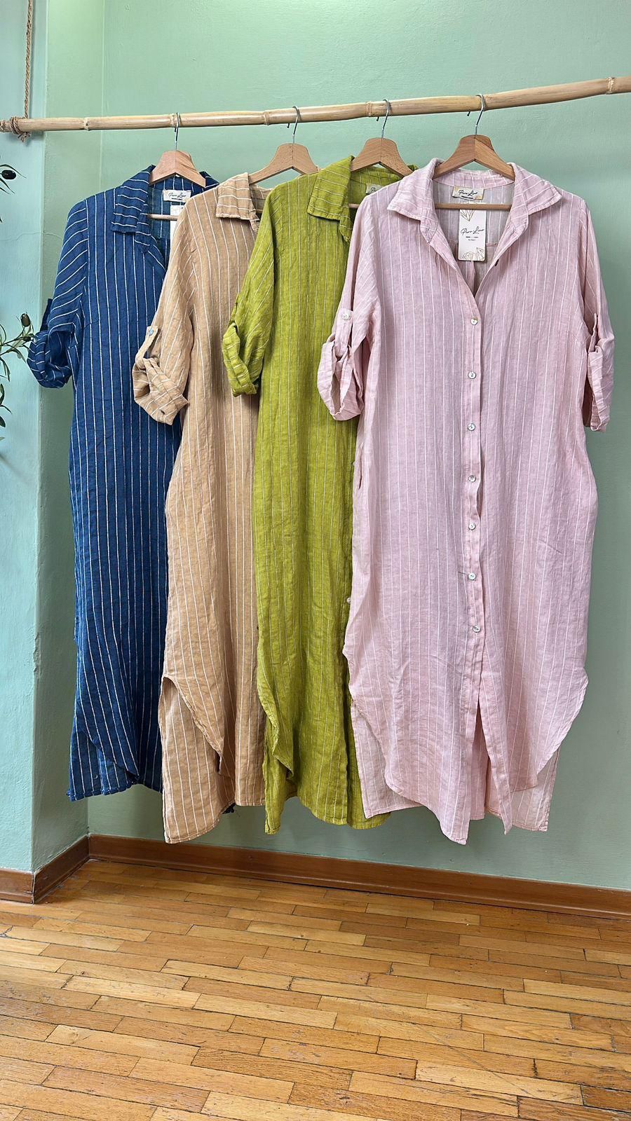 Striped linen camiseros