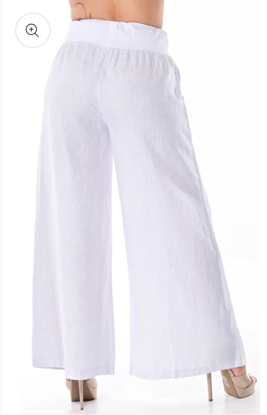 Light blue striped palazzo