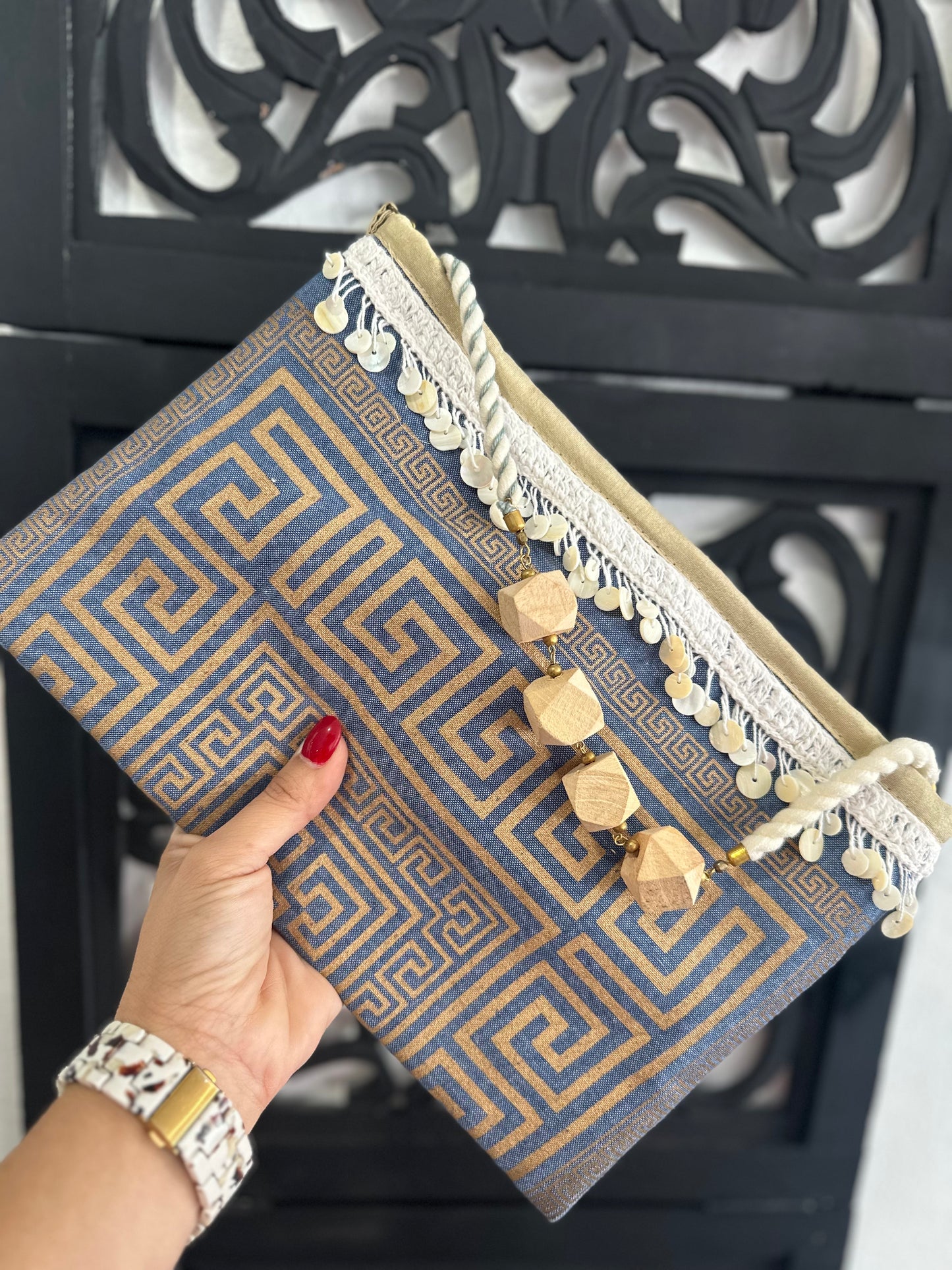 Straw Fringe Envelope purse