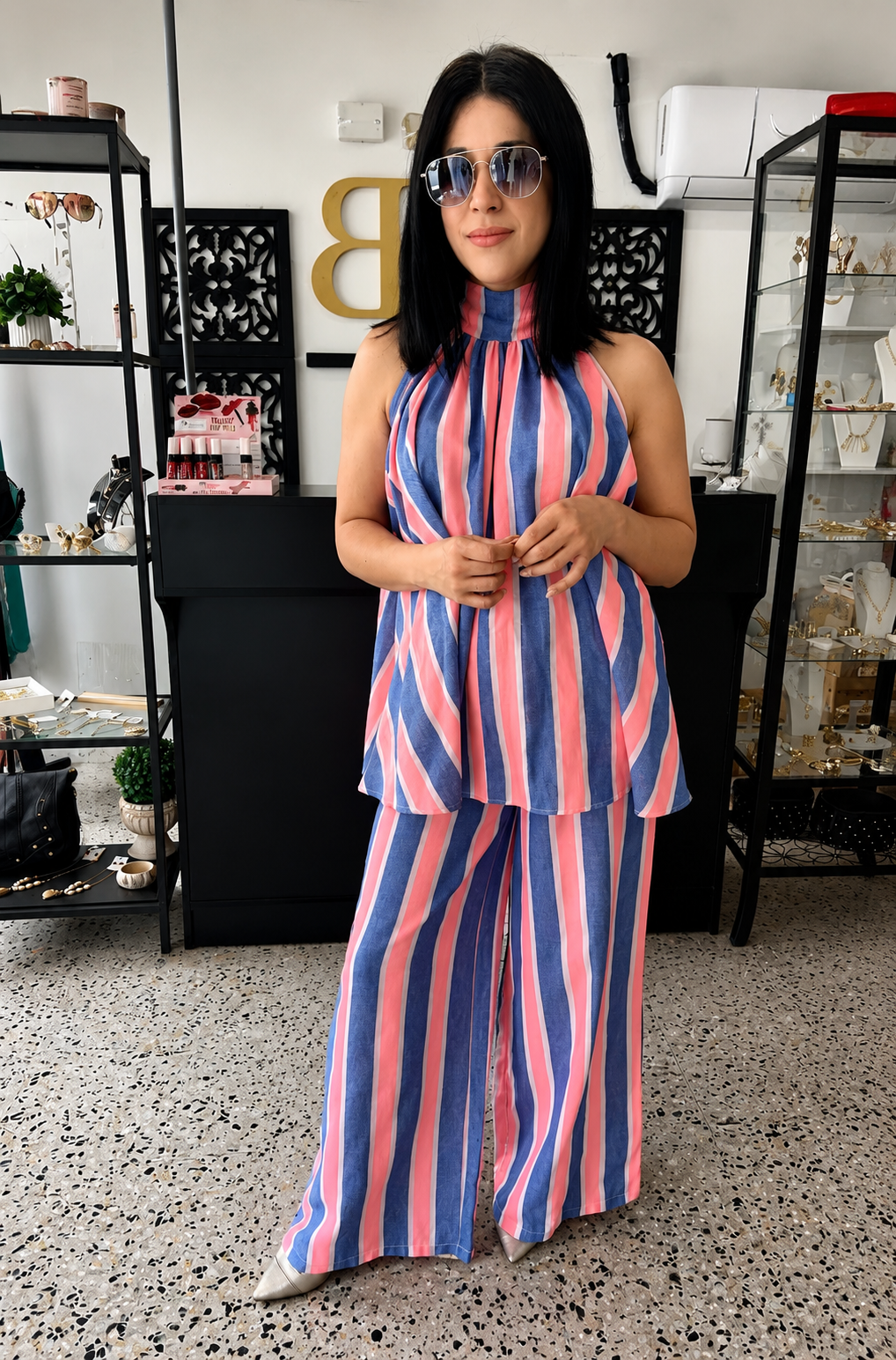 Matching striped set