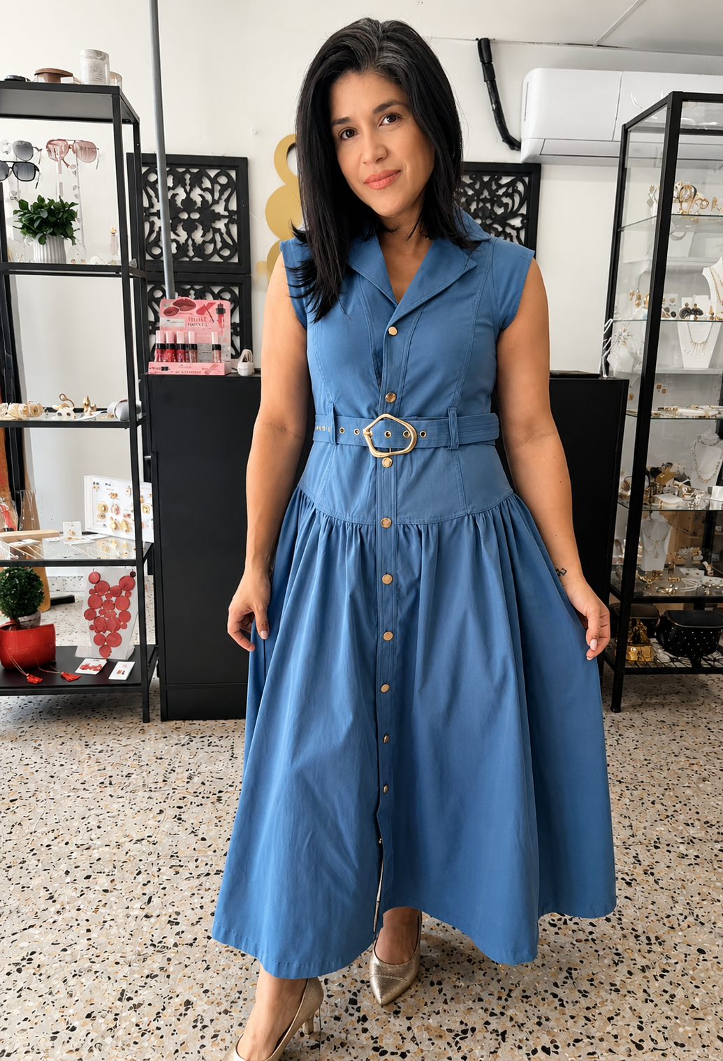 Denim blue dress