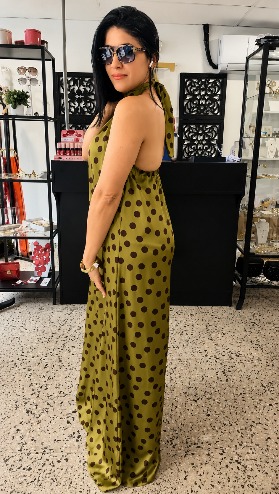 Dotty Halter Jumpsuit