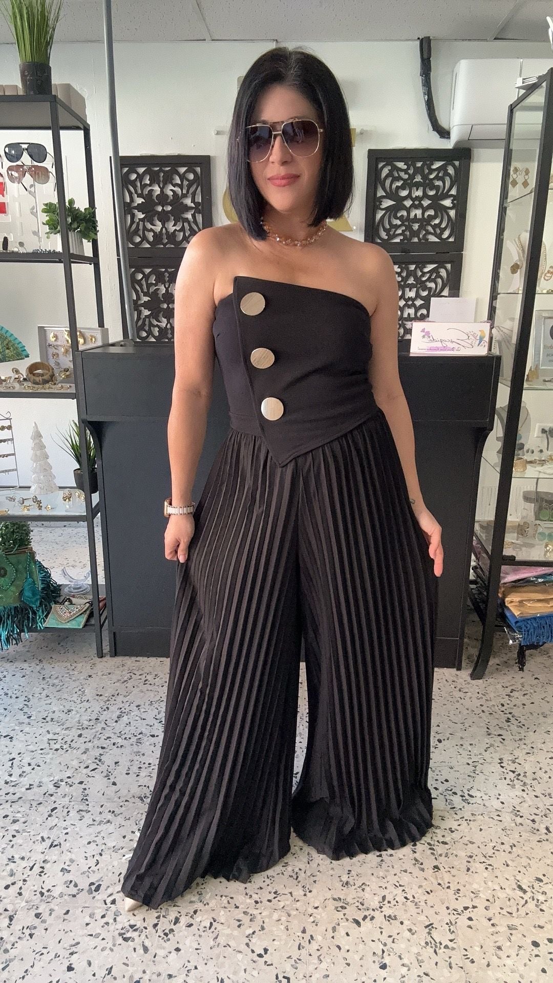 Pleated jumpsuit