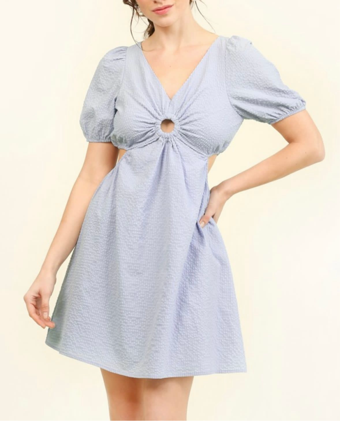 Blue key hole dress