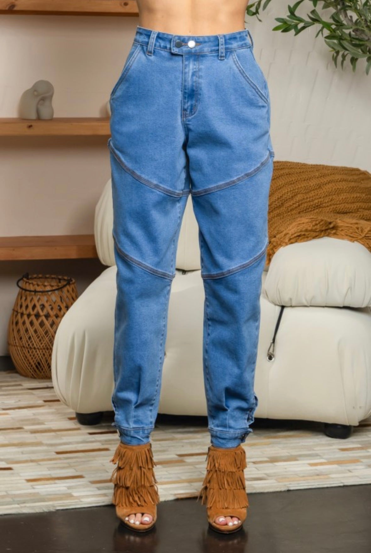 Stretch barrel jean
