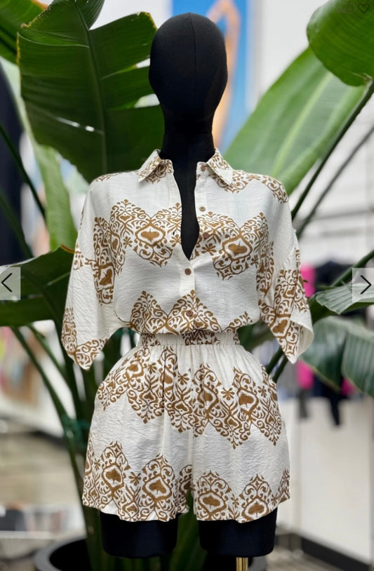 White and beige set