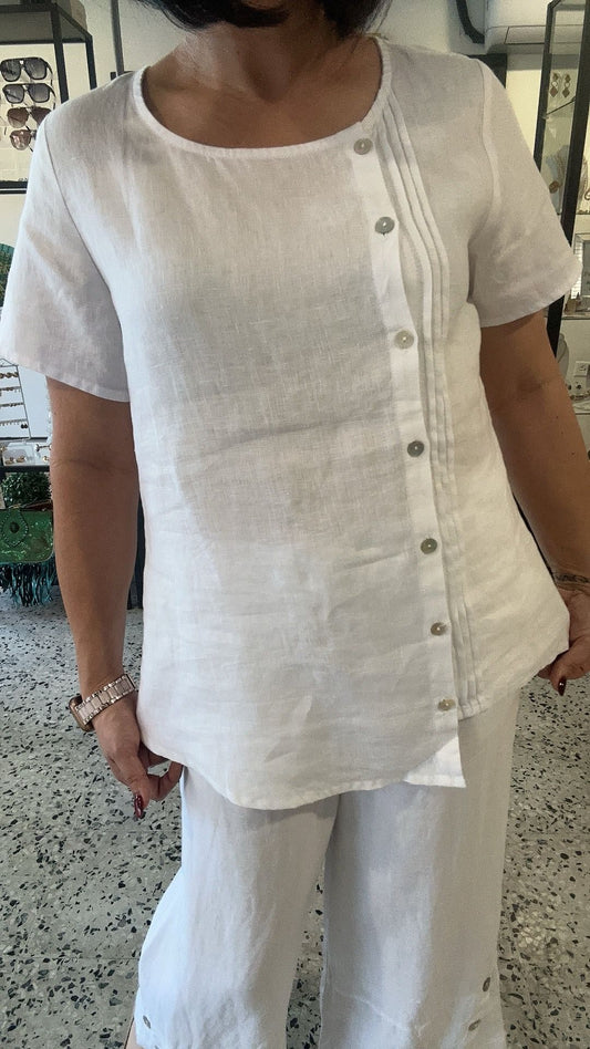 White linen top