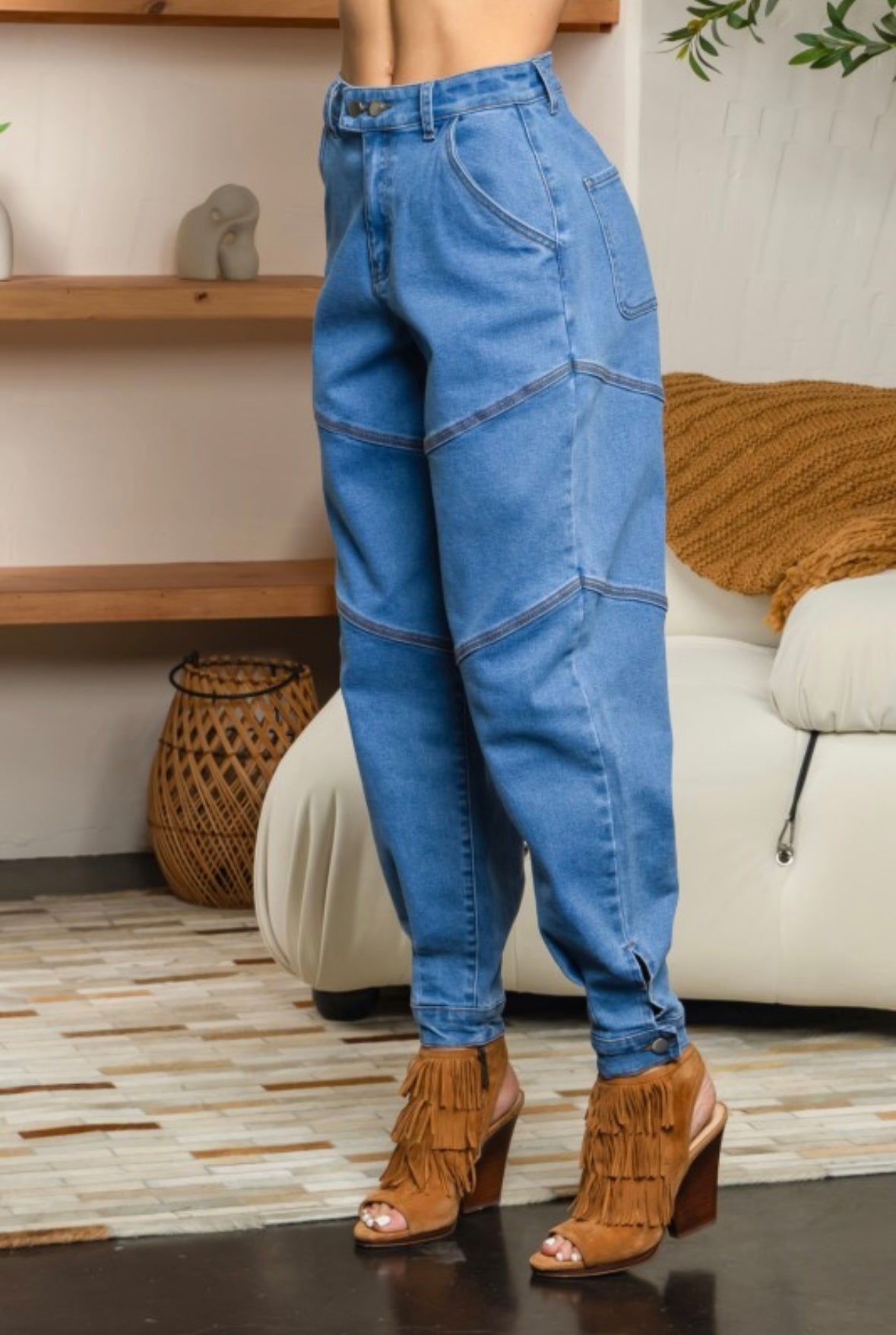 Stretch barrel jean