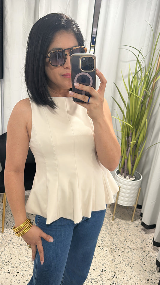Sleeveless peplum top