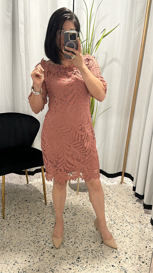 Antique rose crochet dress