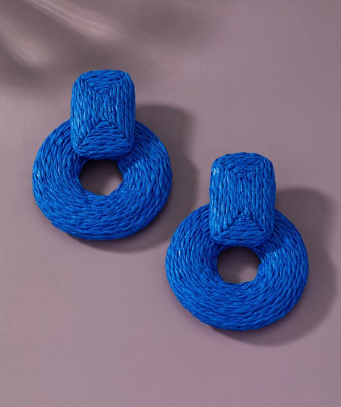 Raffia straw earrings