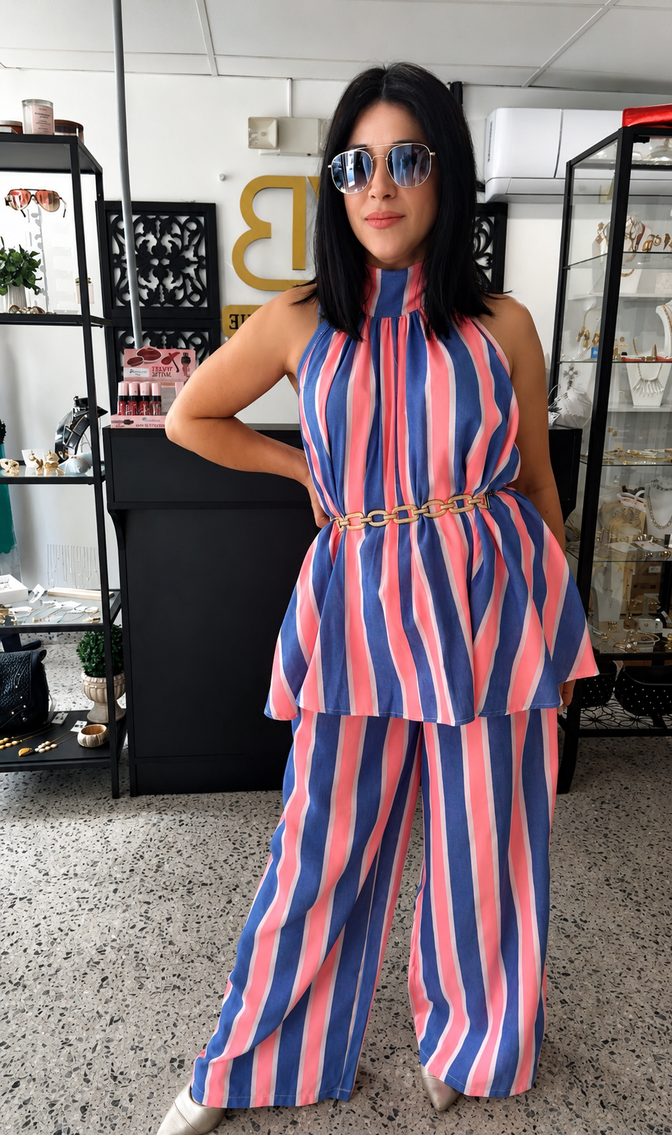 Matching striped set