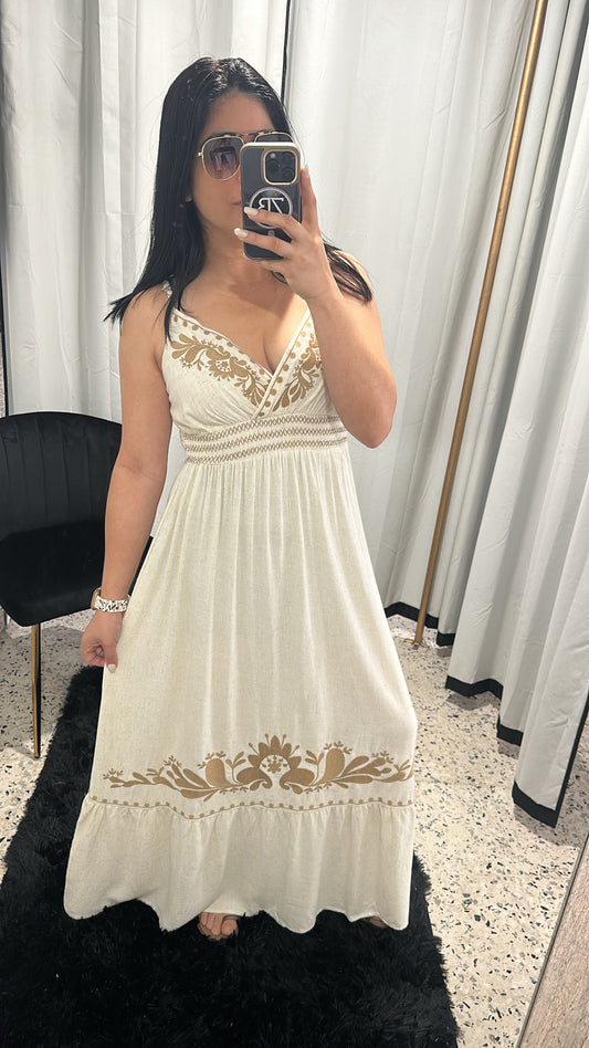 Long dress bordado