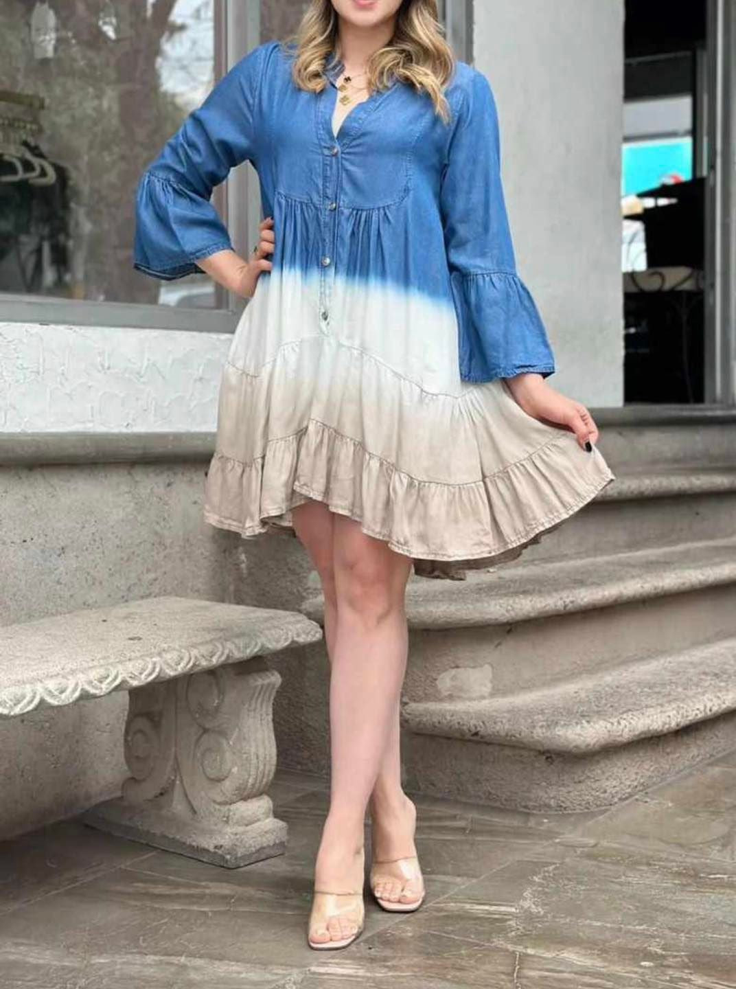 Ombré Denim Dress