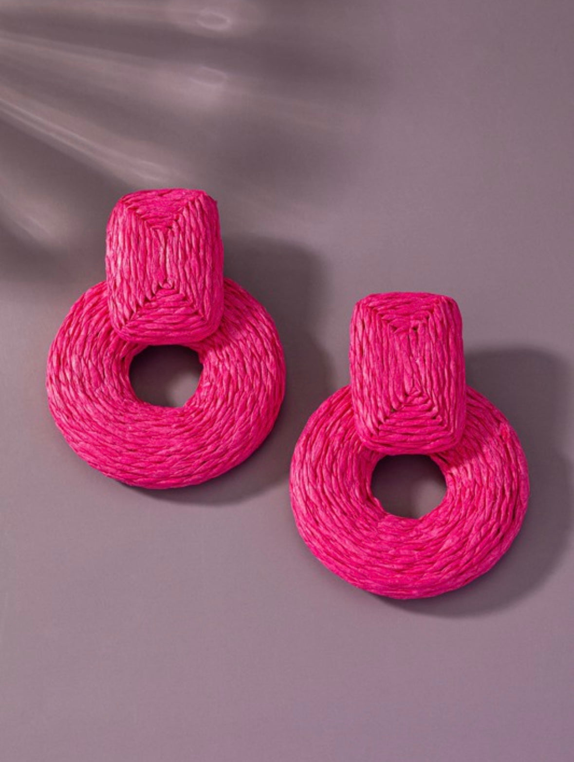 Raffia straw earrings