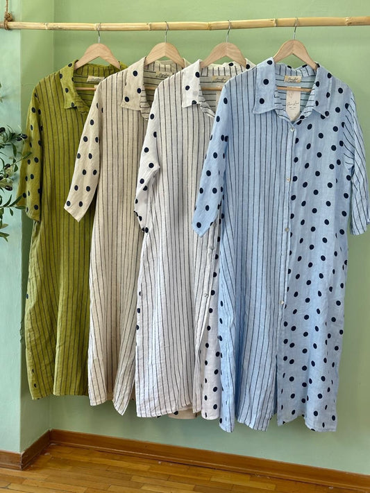 Polka and stripes midi