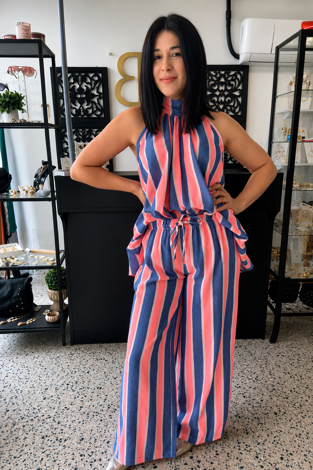 Matching striped set