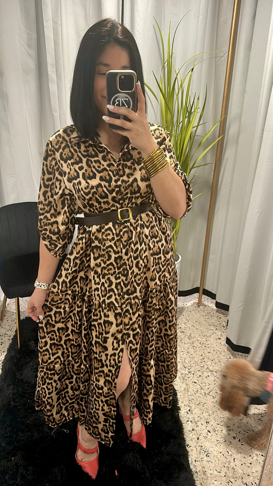 Animal print long dress