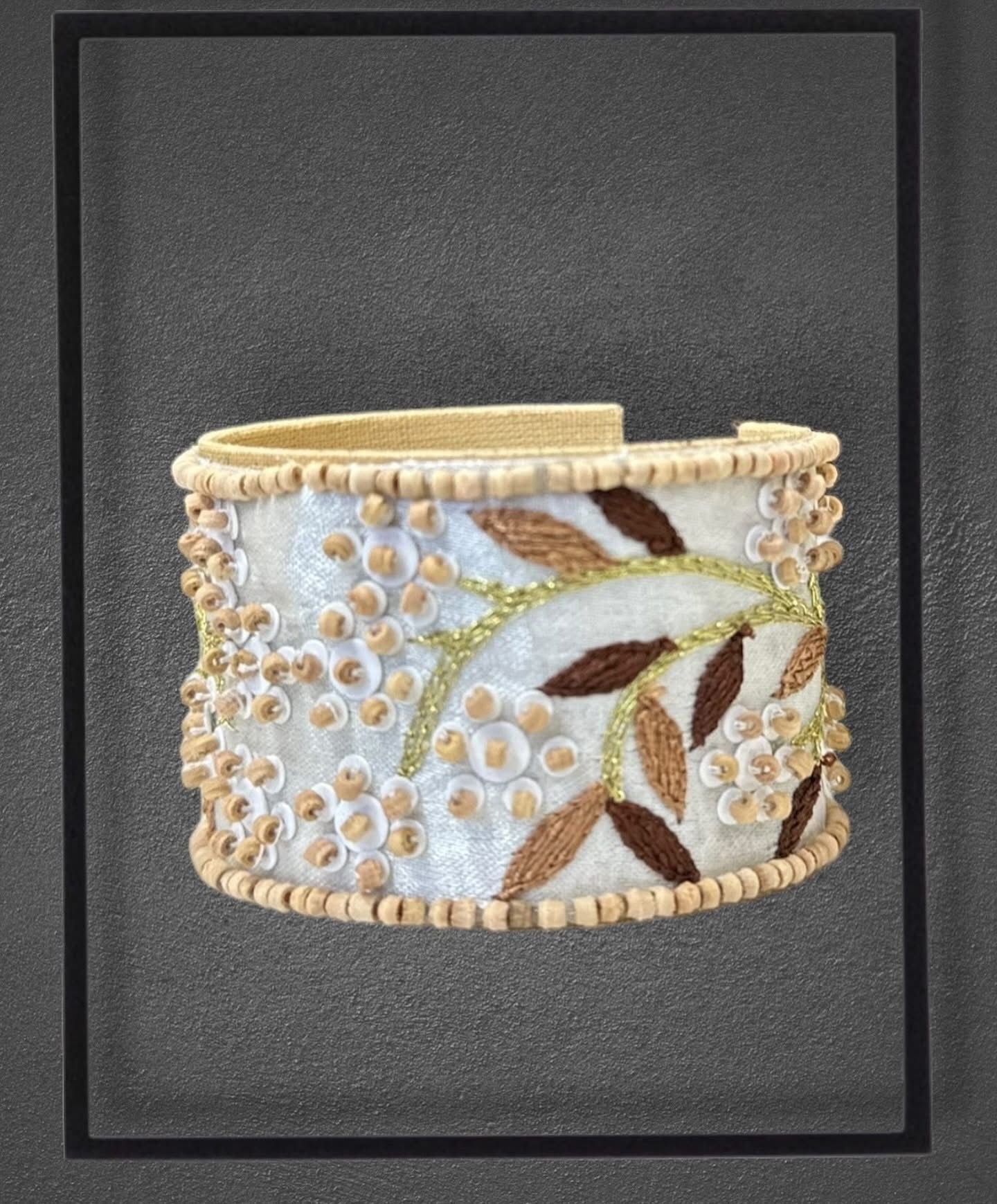 beaded metal bracelet cuffs