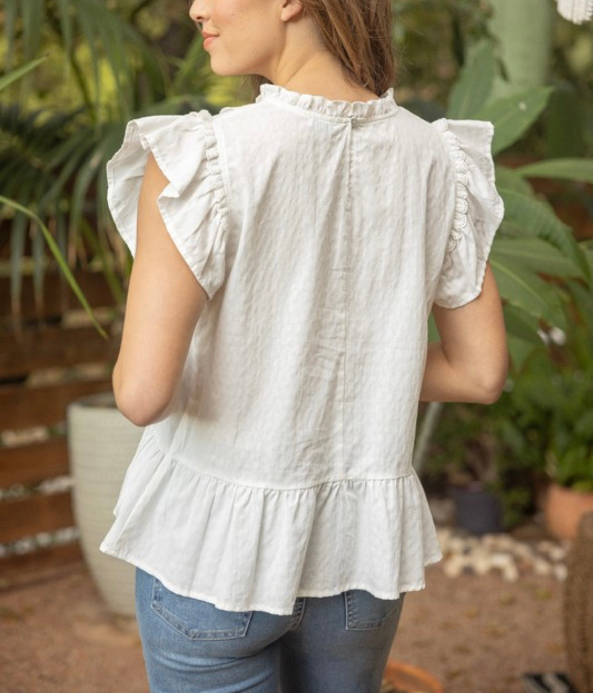 Scallop Lace And Pintuck Detailed Tiered Top