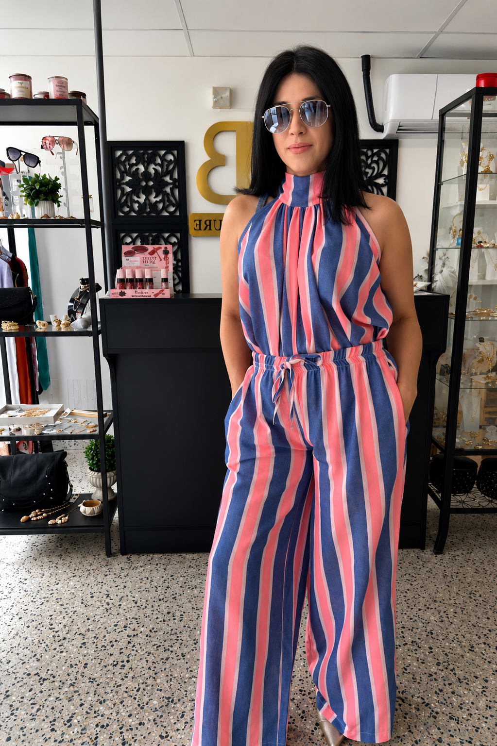 Matching striped set