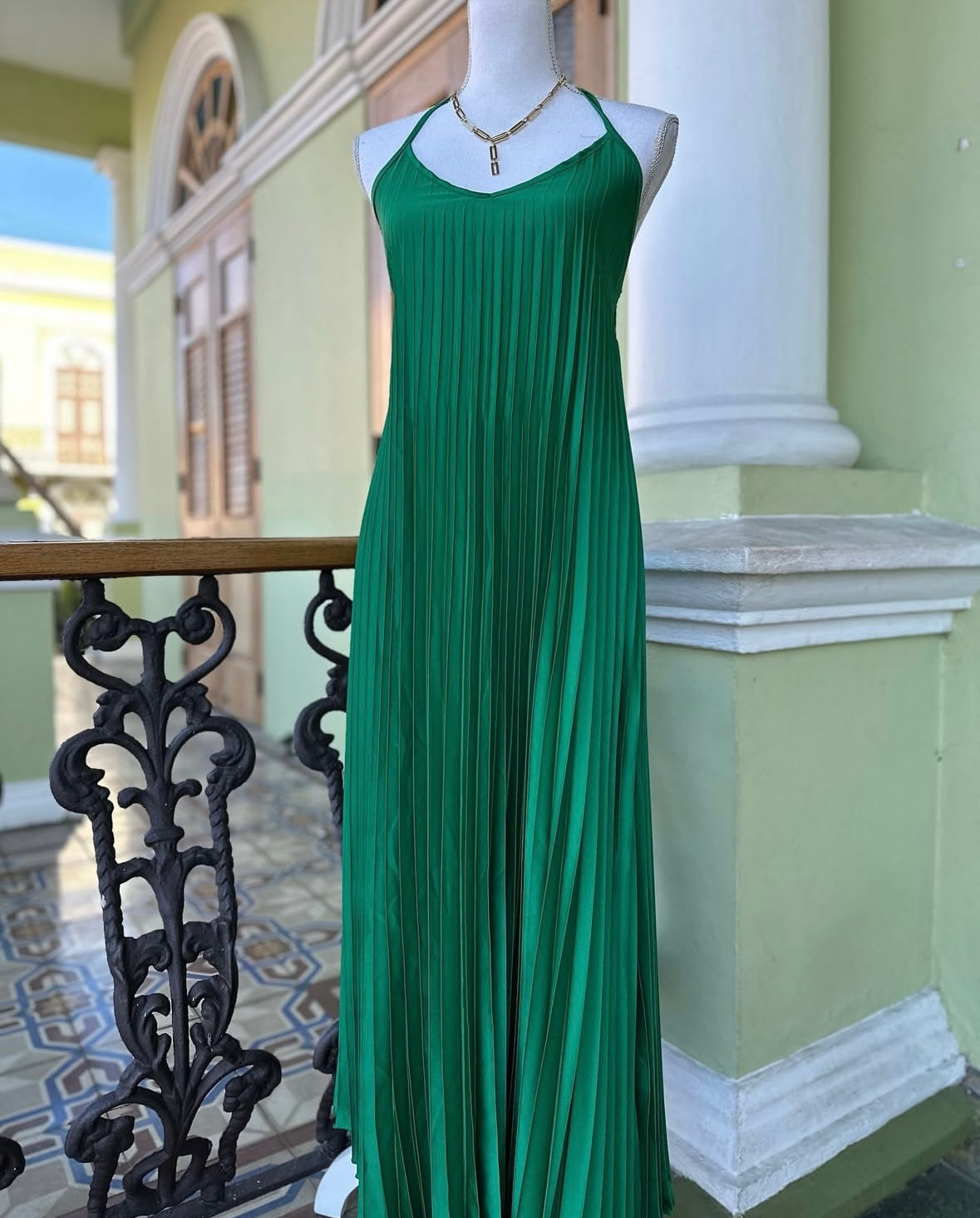 Pleated maxi dress