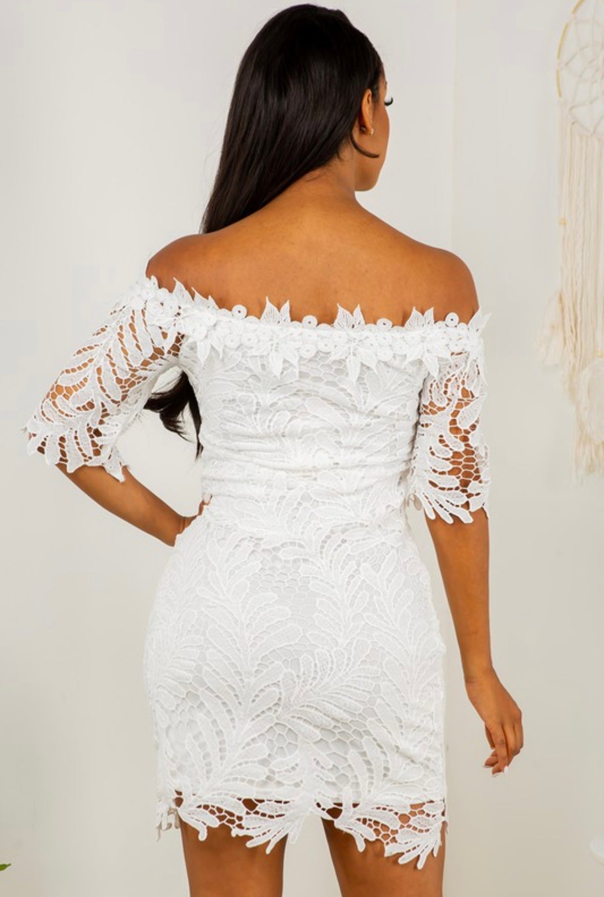 White crochet dress