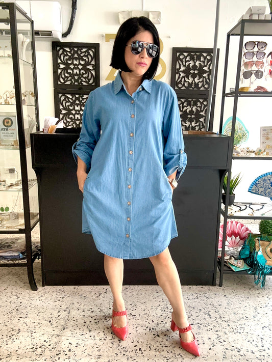 Denim camisero