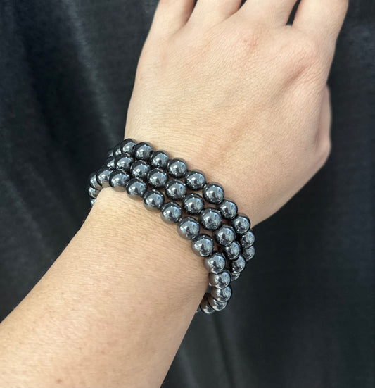 Black to gray Hematite bracelet