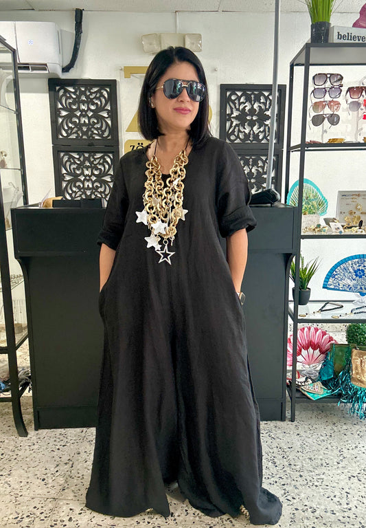 Solid Color linen jumpsuit