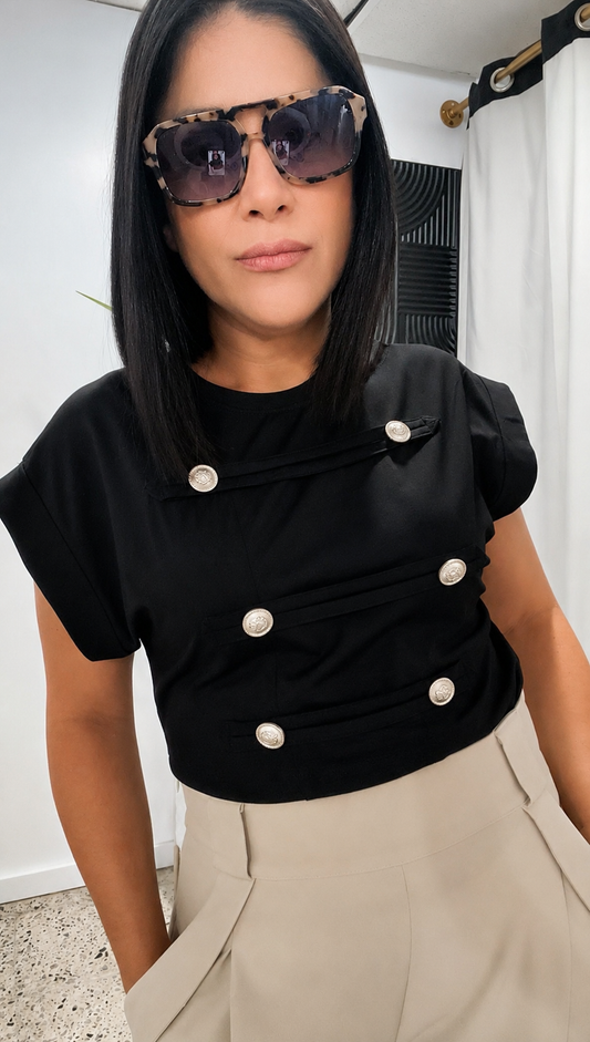 Regal Button Top