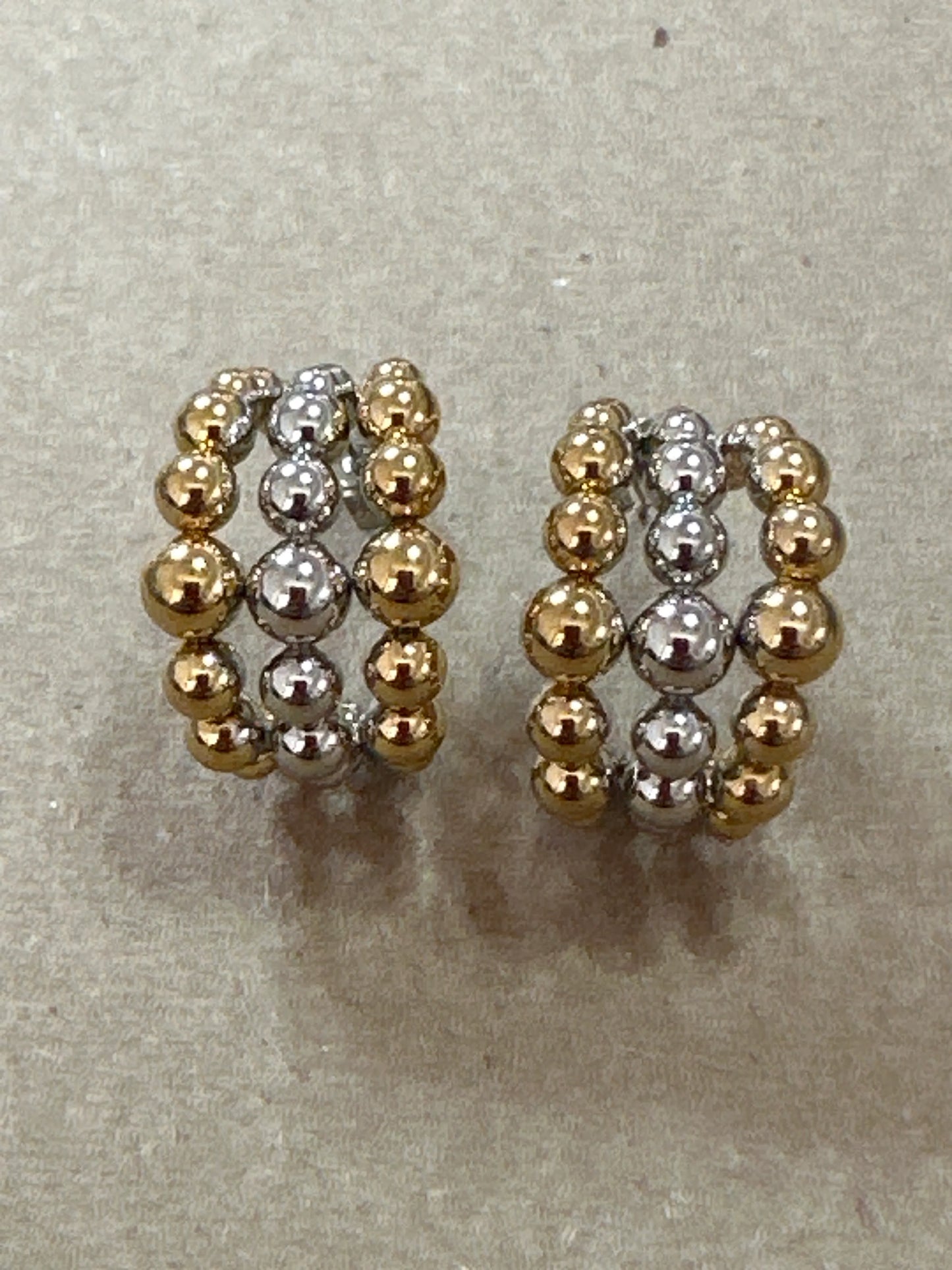 Two tone stainless steel earring