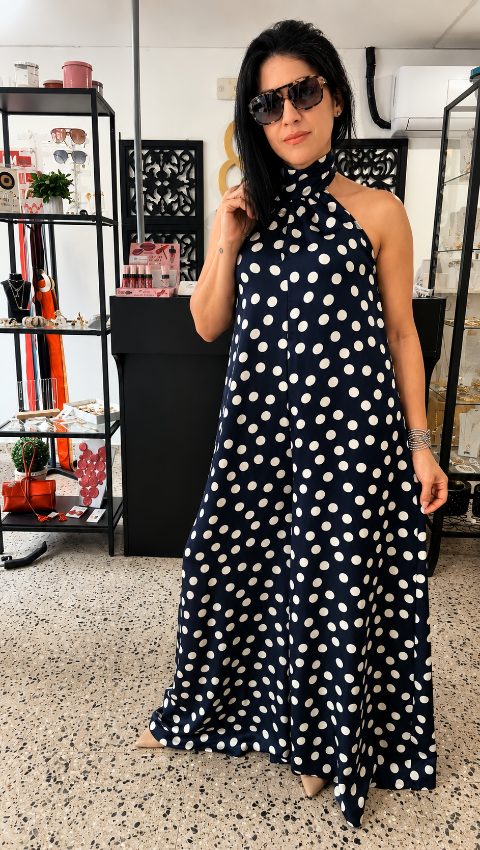 Dotty Halter Jumpsuit