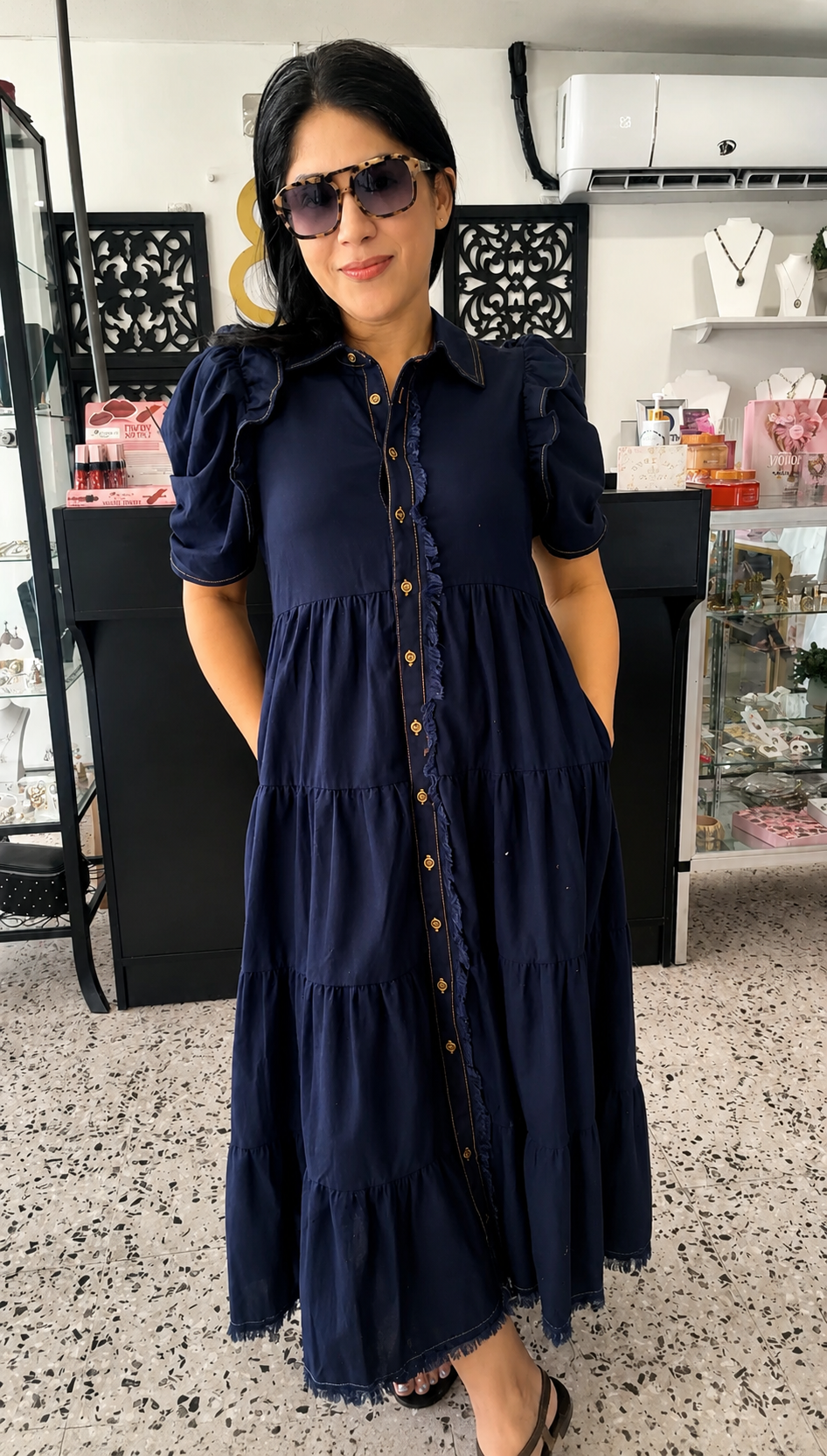 Navy midi
