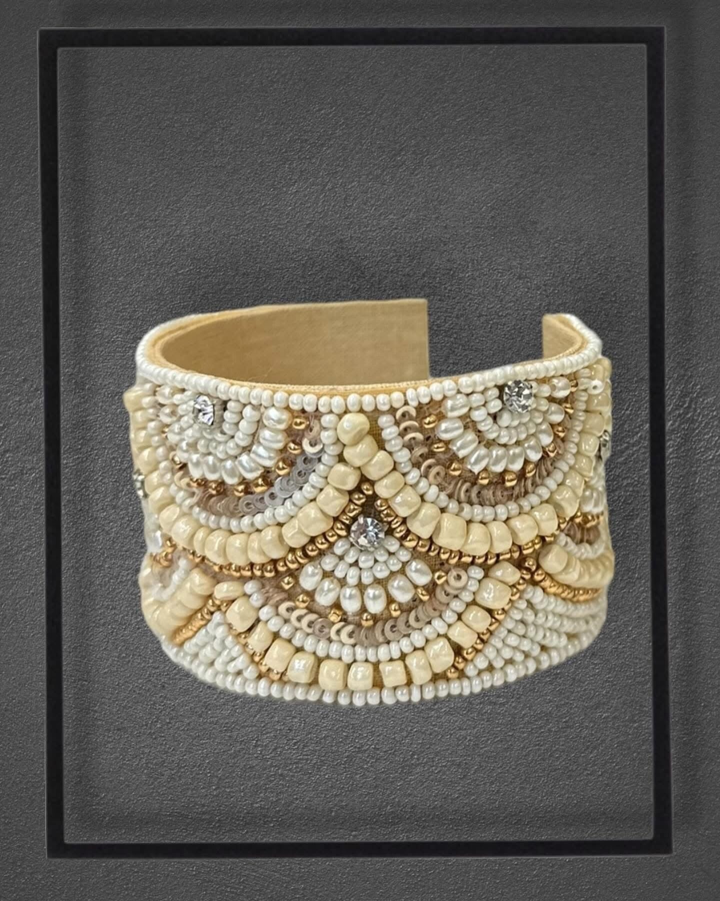 beaded metal bracelet cuffs