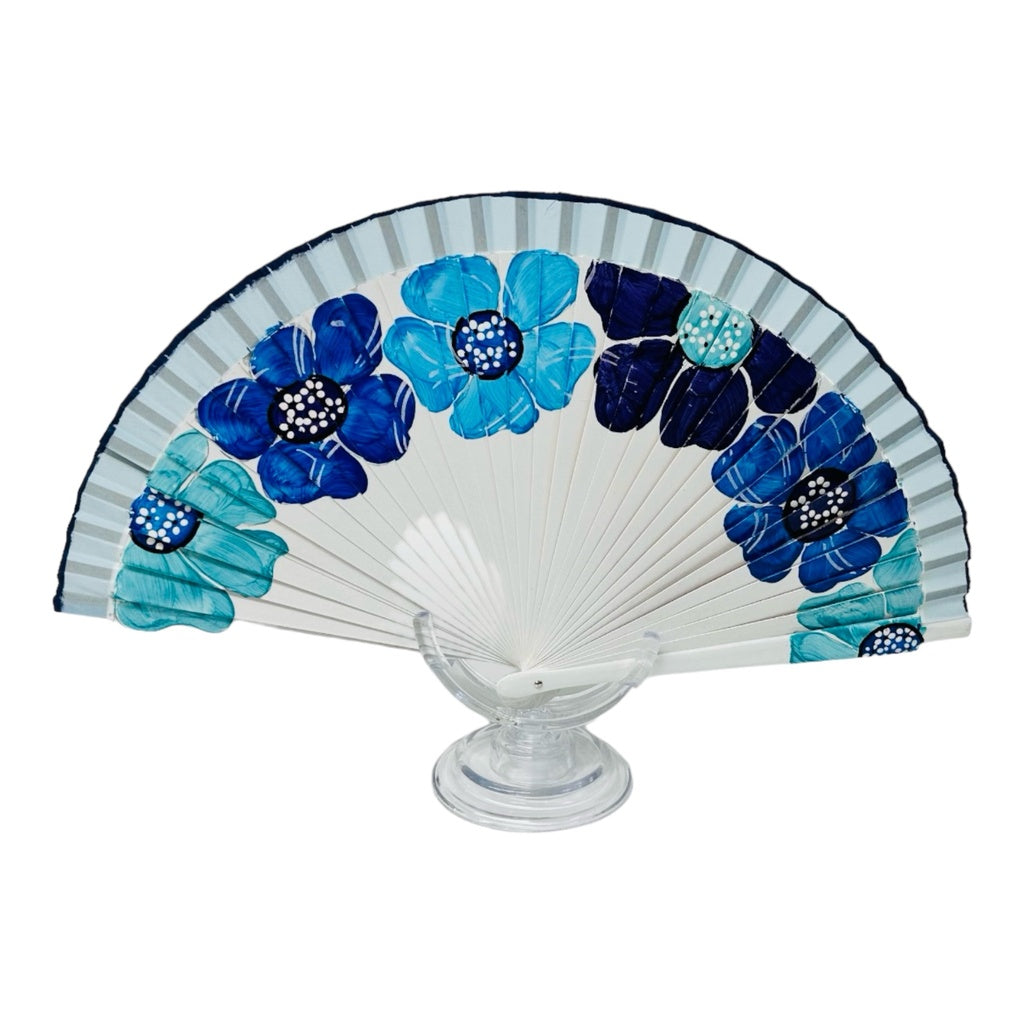 Blue Roses Hand Fans