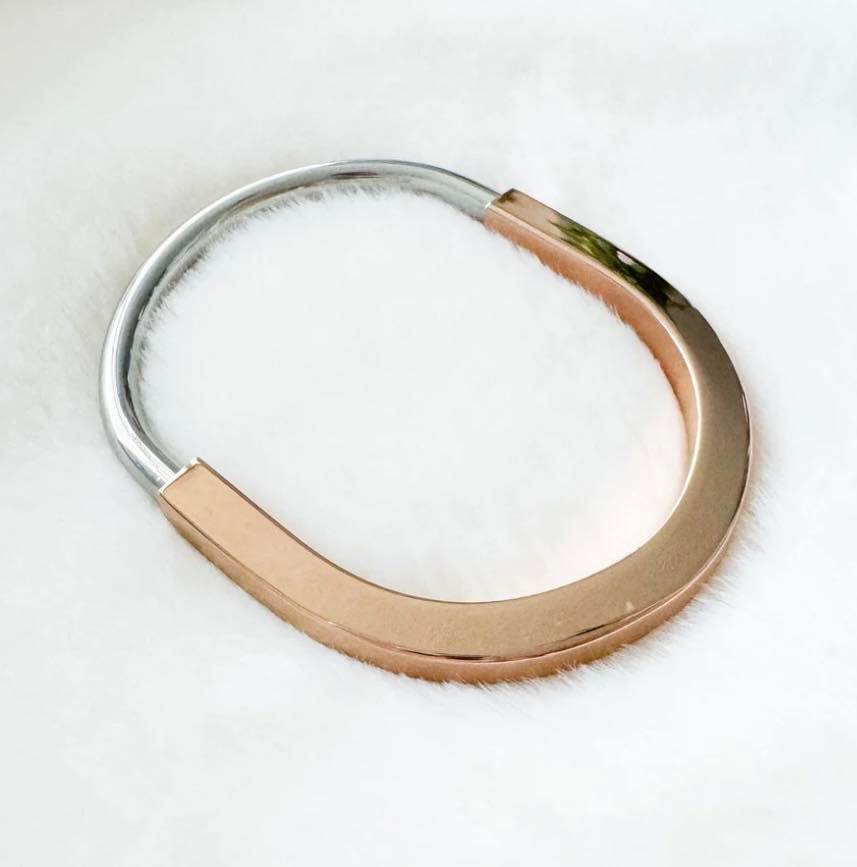 ROSE GOLD + SILVER CONNECT BANGLE