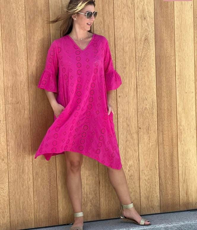 Milan Hot Pink Short Dress