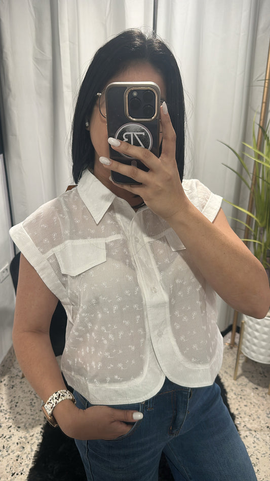 WHITE LADIES BLOUSE (KNITTED)