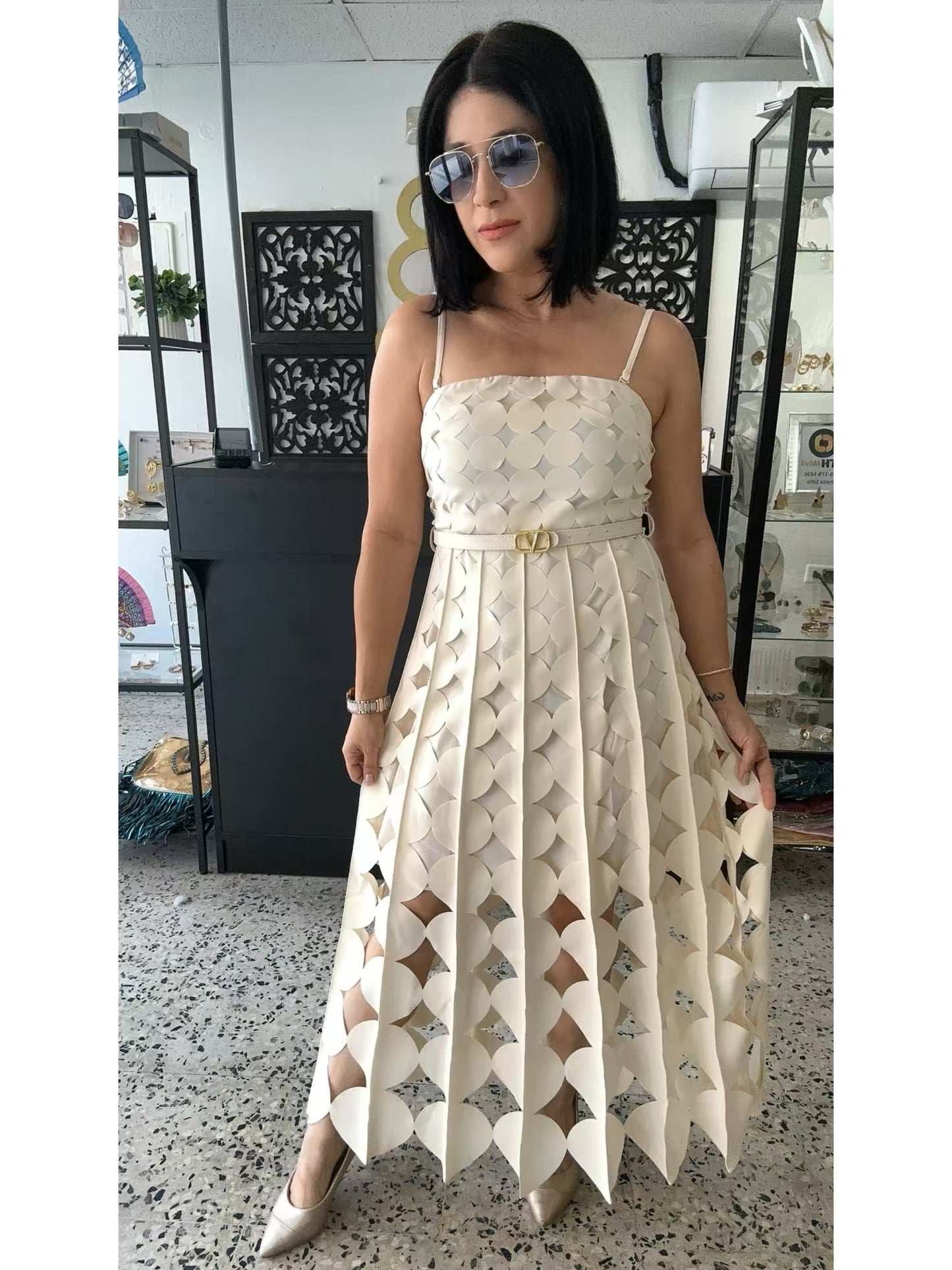 Circle cut out dress