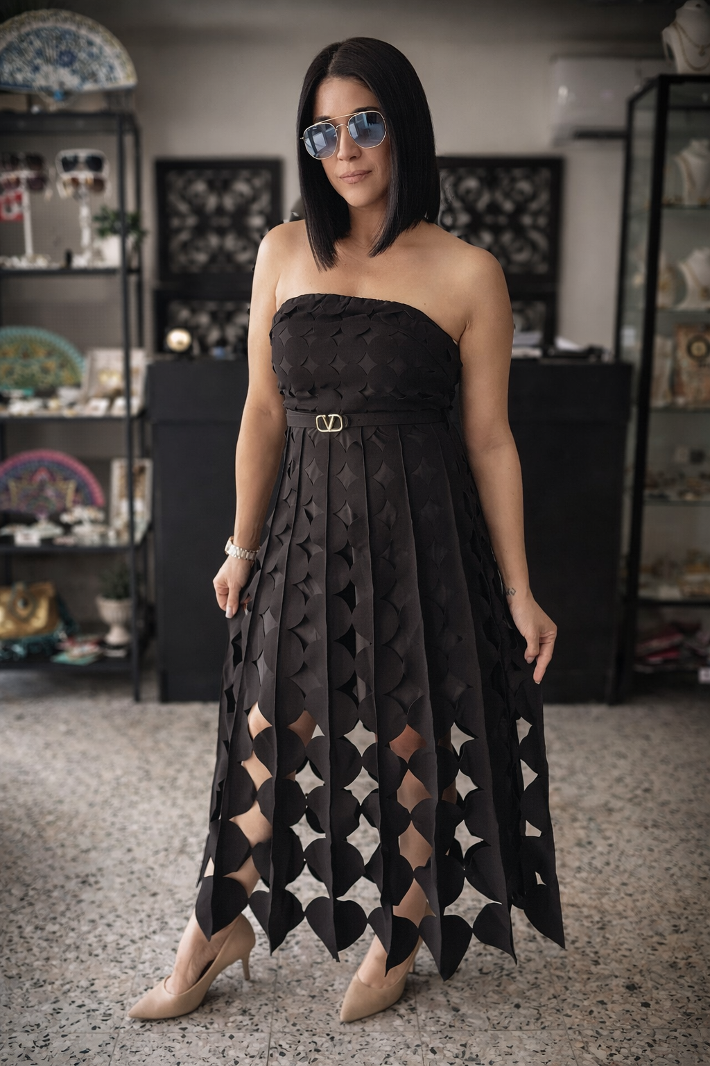 Circle cut out dress