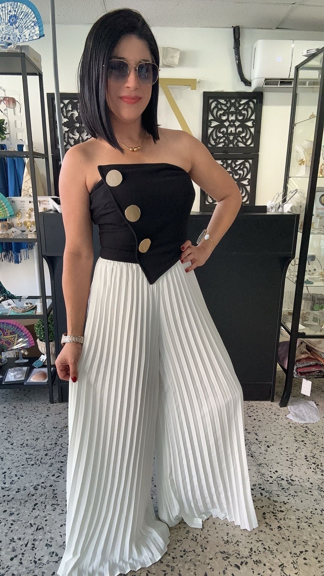Pleated jumpsuit