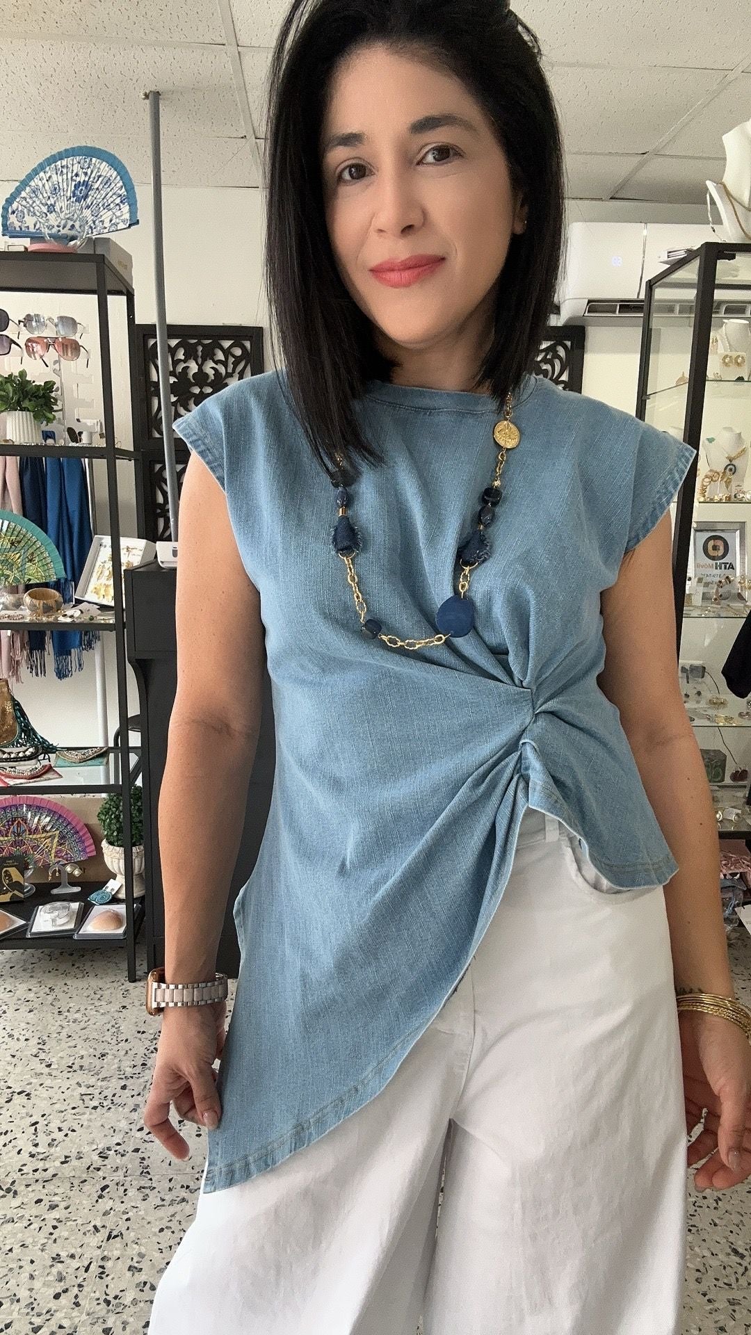 Denim blouse