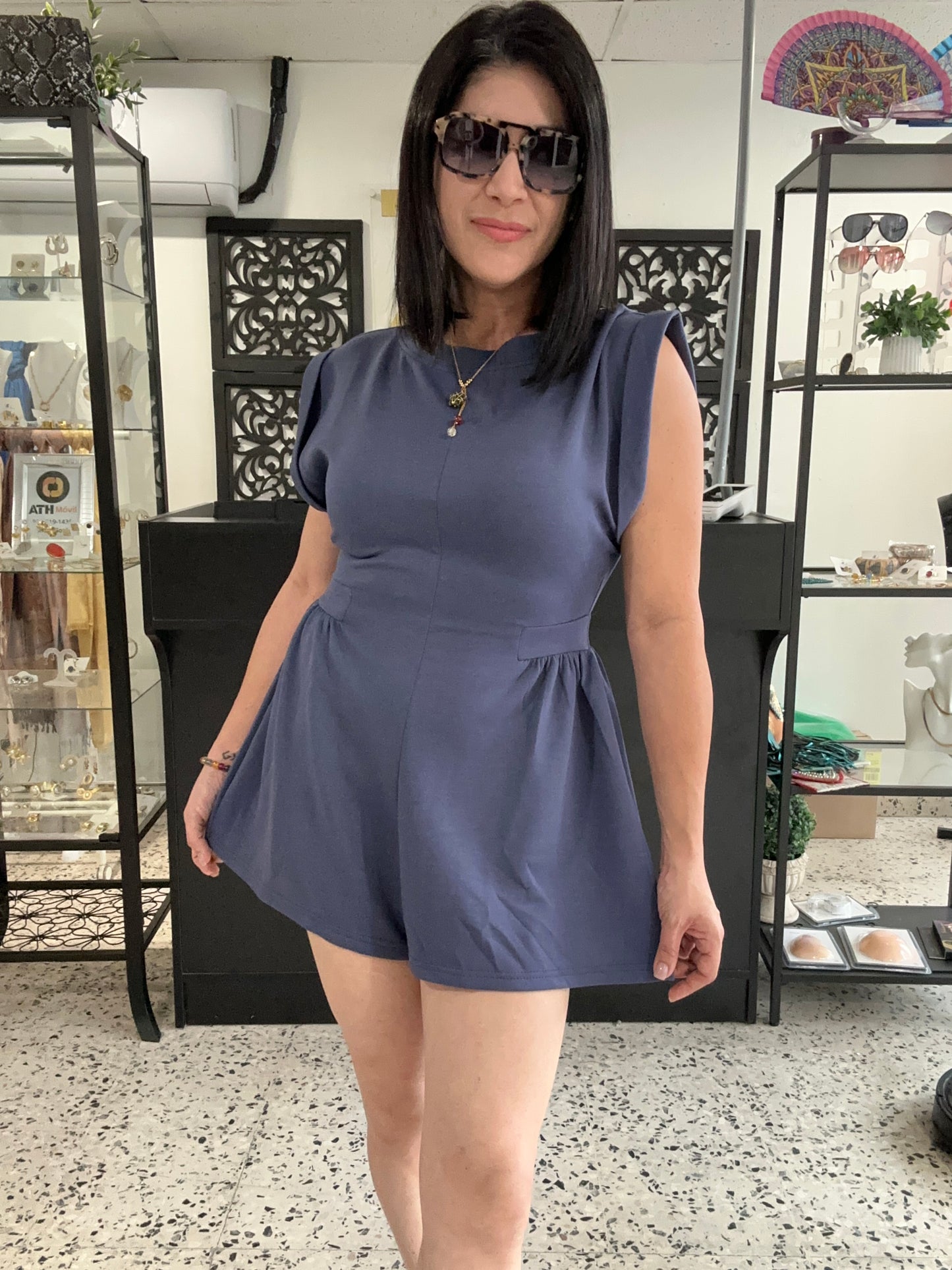 Scuba open back romper