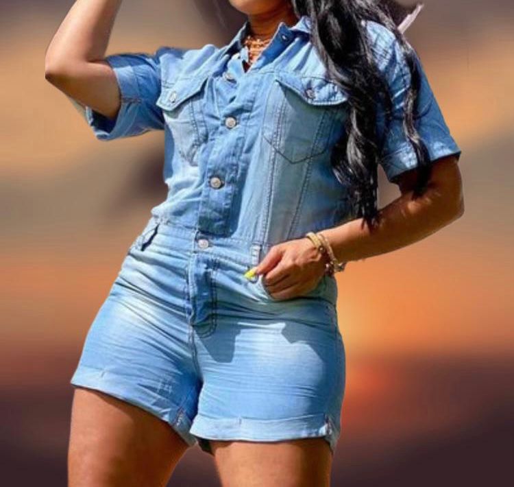 Denim romper