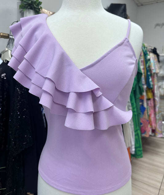 Lavender Ruffle Top