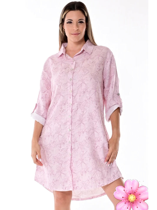 Rose Linen Dress