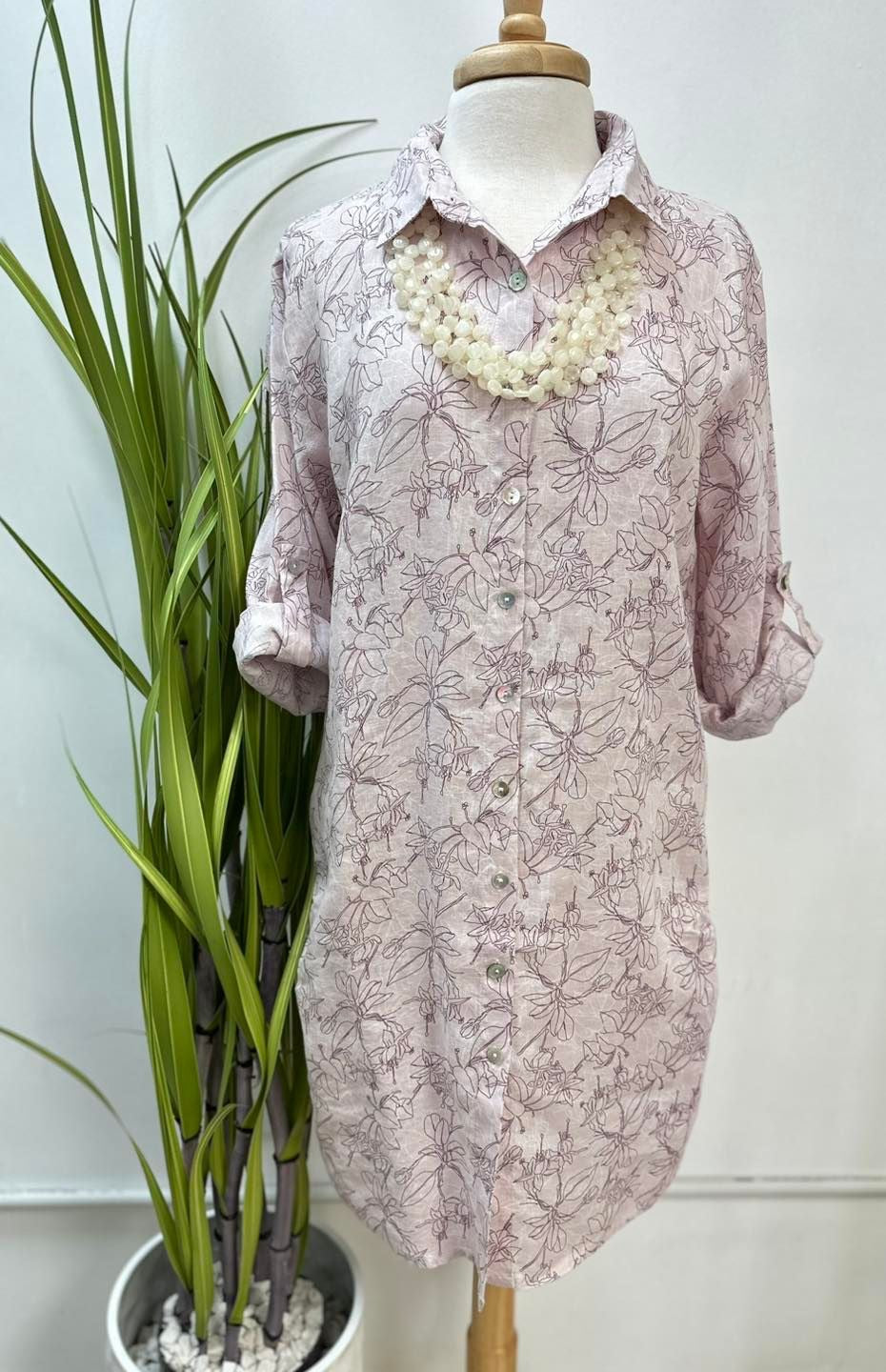 Rose Linen Dress